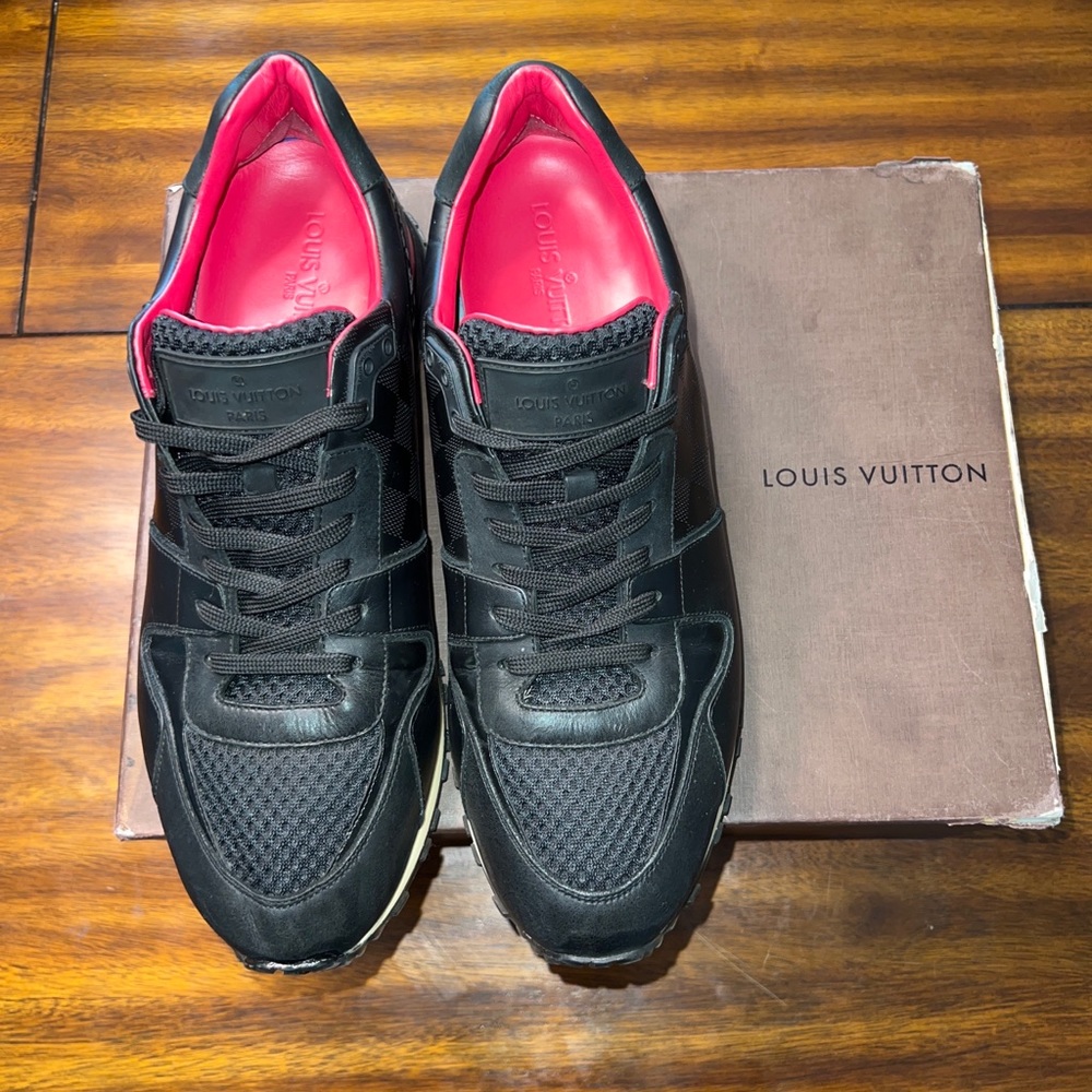 Louis Vuitton Run Away Sneakers Black/Pink MENS LV SIZE 10.